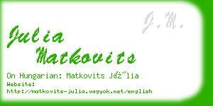 julia matkovits business card